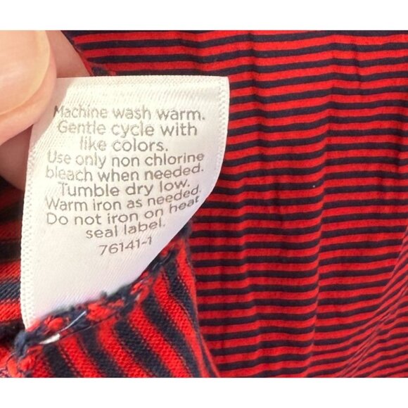 NWT JC Penny Polo Shirt Mens Large Red/Blue Striped Short Sleeve Casual - Picture 10 of 10